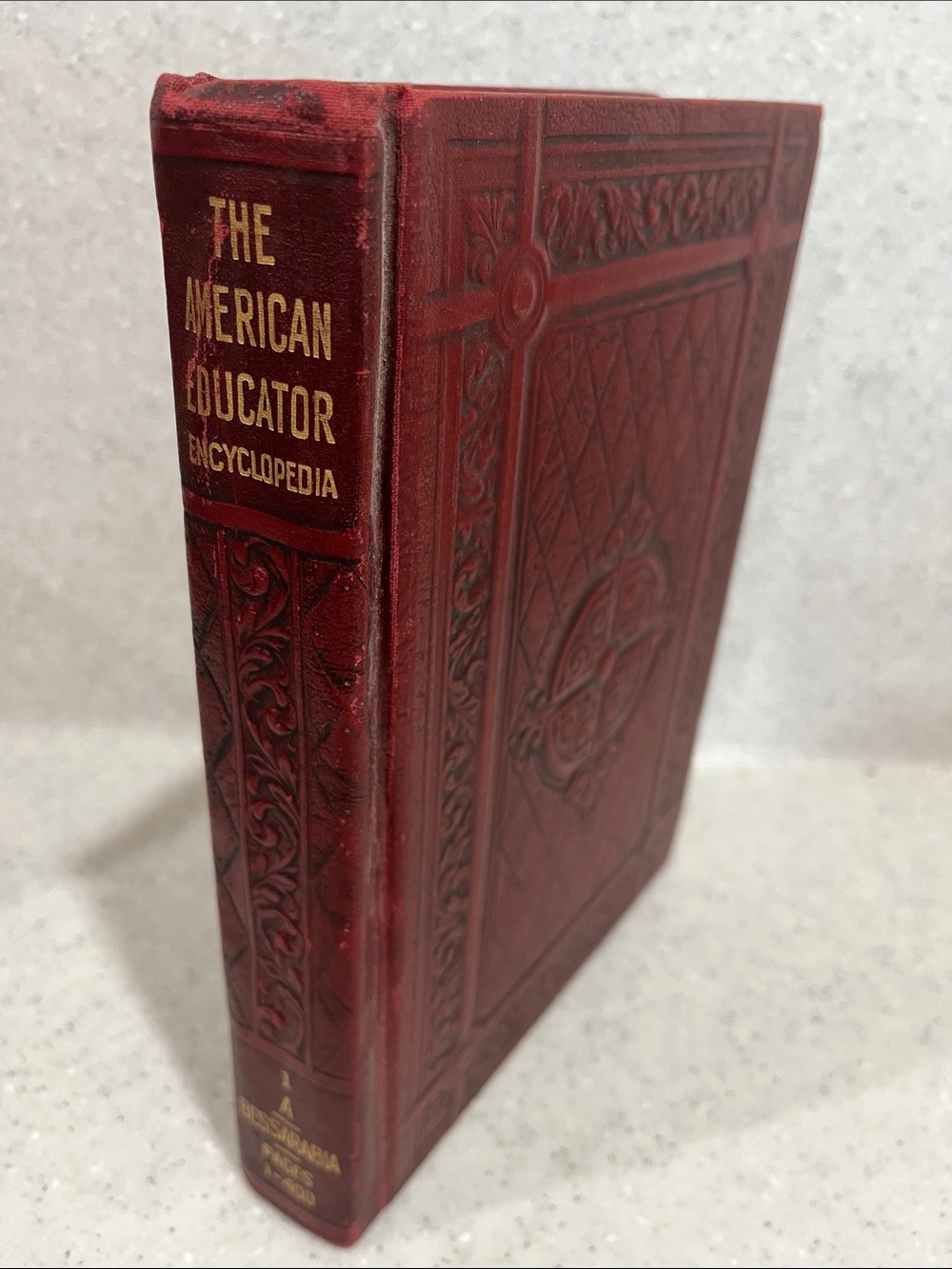 1947 Vol 1 The AMERICAN EDUCATOR Encyclopedia HB Book Embossed Cover Chicago IL